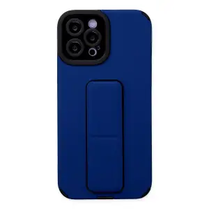 Mey İthalat®   iPhone 12 Pro Max Kılıf Mega Standlı Silikon - Mavi