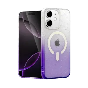 Mey İthalat®   iPhone 12 Pummel Shiny Magsafe Kapak - Mor
