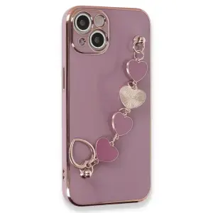 Mey İthalat®   iPhone 14 Plus Kılıf Esila Silikon - Mor