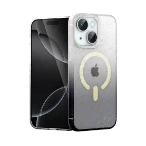 Mey İthalat®   iPhone 15 Plus Pummel Shiny Magsafe Kapak - Siyah