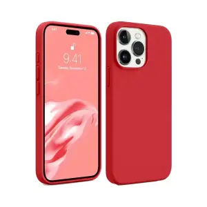Mey İthalat®   iPhone 15 Pro Kılıf First Silikon - Kırmızı