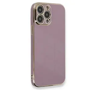 Mey İthalat®   iPhone 15 Pro Kılıf Volet Silikon - Mor