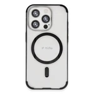 Mey İthalat®   iPhone 15 Pro Max Hilton Magsafe Kapak - Siyah
