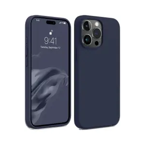 Mey İthalat®   iPhone 15 Pro Max Kılıf First Silikon - Lacivert