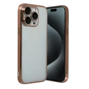 Mey İthalat®   iPhone 15 Pro Max  Lensli Silikon - Çöl Titanyum