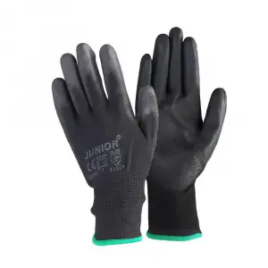 Mey İthalat® Junior JN1017 Siyah Pu Eldiven 8 No