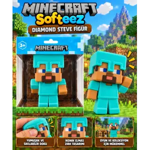 Mey İthalat® Minecraft Softeez Diamond Steve Figür