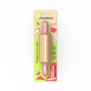 Mini Ahşap Merdane-pembe