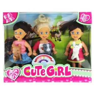 Mini Bebek ve Evcil Hayvan Üçlü Set