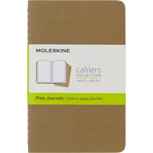 Moleskine Cahier 3Lü Cep Boy Karton Kapak Düz Defter Bej