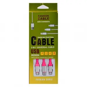 Mtl 3 in 1 USB Kablo, Pembe