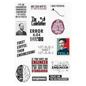 Mühendis - Engineer Tasarımlı 15  Li Sticker Seti