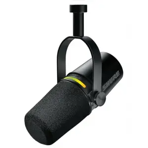 MV7+ Podcast Dynamic Microphone. Obs Certified; Enhanced Audio, LED Touch Panel, USB-C & Xlr Outputs, Auto Level Mode, Digital Pop Filter, Reverb Effects, Podcasting, Streaming, Recording -Black