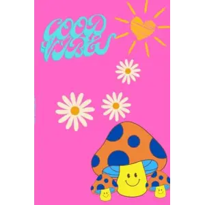 Notebook: Fun Mushroom Good Vıbes 120 PG Blank Lıned Notebook/journal