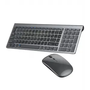 Onezero Kablosuz Türkçe Klavye Mouse Set Şarjlı Klavye Mouse 2.4G USB Dongle ve Bluetooth Bağlantılı Ergonomik Tasarım Kablosuz Keyboard Fare Titanyum Renk ZR609