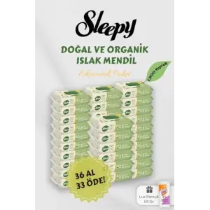 Organik Islak Mendil 36 AL 33 Öde Hediyeli