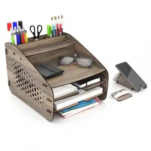 Organizer, Medium Hexa Masaüstü Ceviz