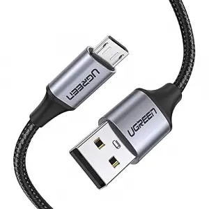 Örgülü Micro-USB & USB-A Data ve Şarj Kablosu 60146 - 1 Metre Siyah