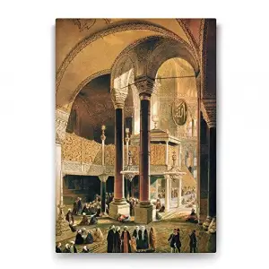 Osmanlı Döneminde Ayasofya Görseli, 100x140 cm Tablo