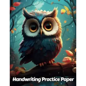 Owl Handwriting Practice Paper: Wide Lines With Dotted Midline | For Students Learning To Write Letters | Grades K-2 School | Gift For Bird Lovers | 8.5 x 11 Inches | 111 Pages | v4