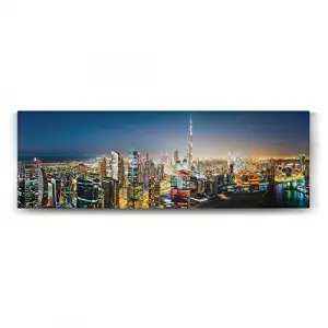 Panorama Dubai Tablosu - 120x40 cm