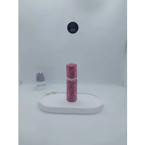 Parıldayan Elmas İşlemeli Mini Doldurulabilir Parfüm Şişesi 10 ML (Pembe)