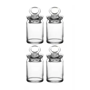 Paşabahçe Kitchen Mini Kavanoz Baharatlık, 4lü Set, Şeffaf Cam