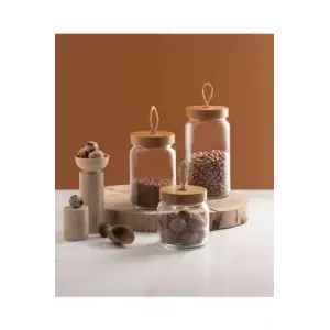 Paşabahçe-Woody 3lü Kavanoz Set