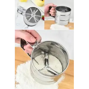 Paslanmaz Çelik Tetikli Un ve Şeker Eleği