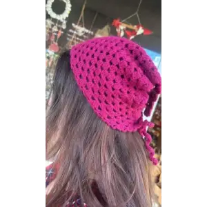 Pembe Örgü Saç Bandanası