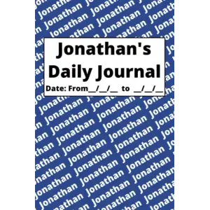 Personalized Daily Journal - Jonathan: Blue cover