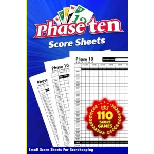 Phase 10 Score Sheets: Phase 10 Card Game - Small Cards For Scorekeeping