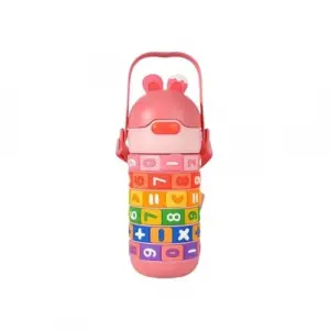 Pipetli Çelik Matara Pembe 430 ml