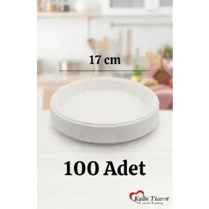 Plastik Tabak 100lü 17 Cm Beyaz Kullan At Tabak