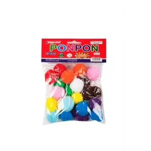 Ponpon 5 cm 10 Renk; 25li Poşet