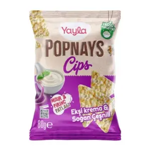 Popnays Cips Ekşi Krema & Soğan Üçgen Thin Cips 80 Gram