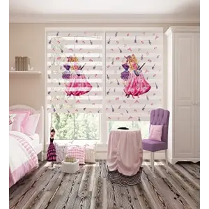 Prenses Baskılı Pliseli Lüks Zebra Stor, 180x200