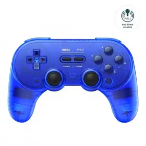 Pro 2 Bluetooth Controller with Hall Effect Joysticks; 2 Pro Back Paddle Buttons, Wireless Gaming Controller for Switch/Switch 2, PC, Android, and Steam Deck & Apple(Transparent Blue Edition)