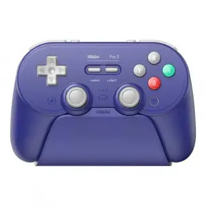 Pro 3 Bluetooth Controller for Switch/Switch 2 – Tmr Joysticks, Swappable Abxy Buttons, Pro Back Buttons, Charging Dock, Hall Effect Triggers, for Windows, Apple, SteamOS, Android - Purple