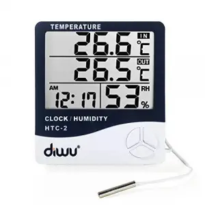 Problu Termometre Nem Htc-2 Ölçer Saat Takvim