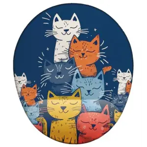 Renkli Sevimli Kediler Mouse Pad