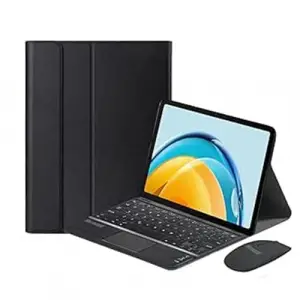 Samsung Galaxy Tab A9 Plus SM-X210 11 inch Tablet Bluetooth Touchpad Klavye + Bluetooth Mouse + Standlı Kılıf - Siyah BKK7