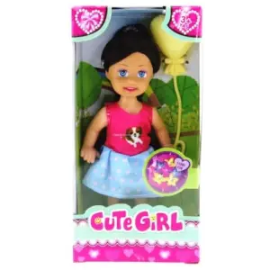 Sarı Balonlu Kumral Mini Bebek