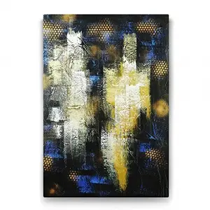 Sarı ve Lacivert Tablo - 40x60cm