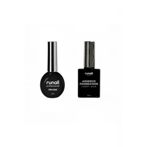 Şeffaf Crystal Top Coat ve Adhesive Foundation Rubber Base, 15 ml + 12 ml