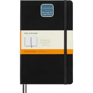 Sert Kapak Expanded Defter Siyah (Çizgili - 13X21)