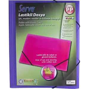 Serve Lastikli Dosya Mor A4