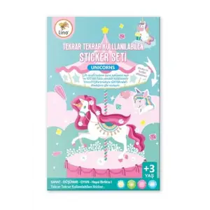 Seti Unicorns Tekrar Tekrar Kullanılabilen Sticker