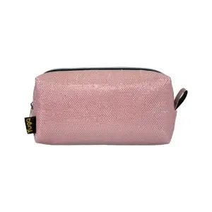 Simli Açık Pembe Makyaj Çantası