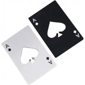 Şişe, 2 Adet Poker Kart Paslanmaz Çelik Açacağı